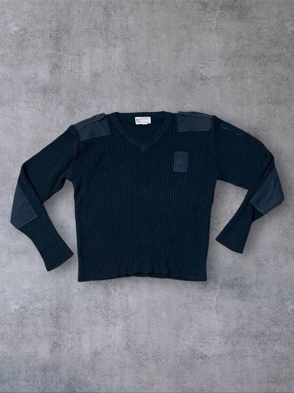 Vintage 80s / 90s Wooly Pully Comando Style Navy Military Ribbed National Patrol